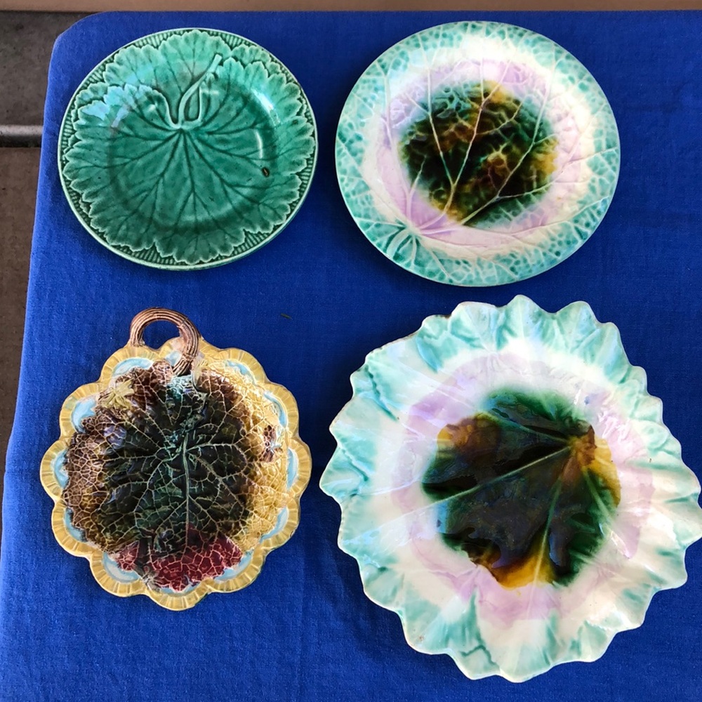 Set of four Majolicia pottery